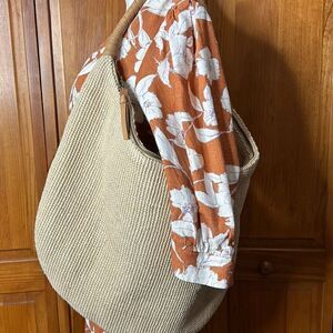 Mary Frances Natural Leather Jute Should Bag Purse